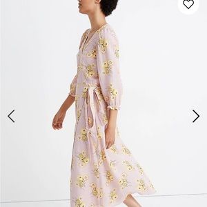 Madewell Linen Blend Wrap Dress S